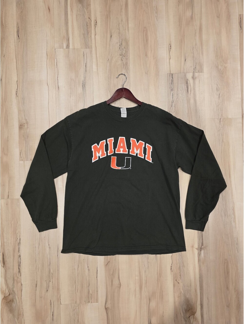 Gildan Ultra Cotton Miami Hurricanes Long Sleeve T-Shirt XL